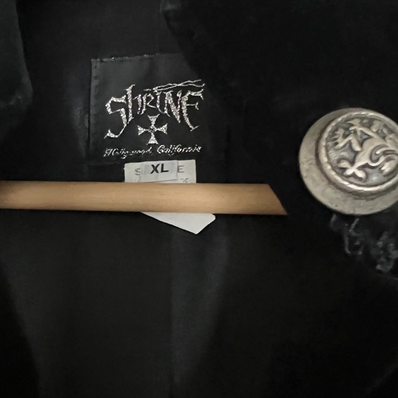 Shrine Black Goth Victorian Men’s Coat XL - Picture 4 of 6